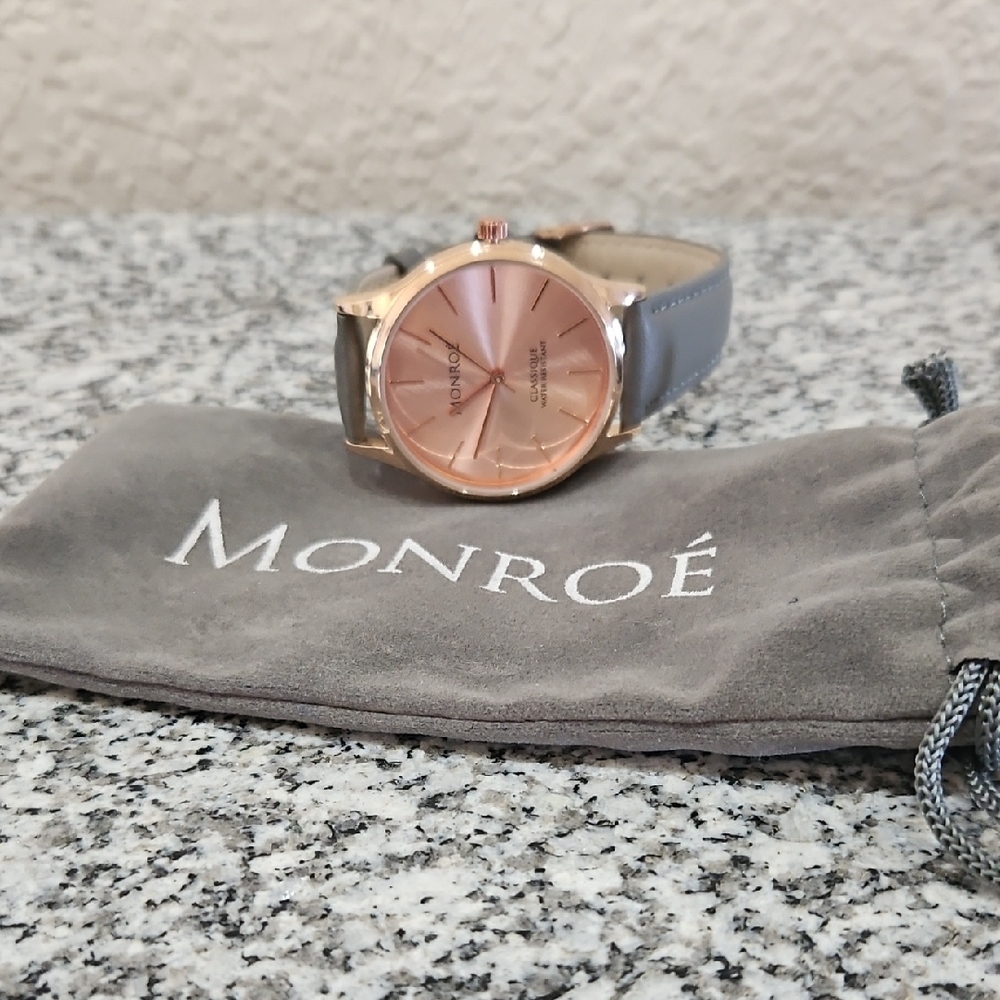Monroe Gray Watch with Leather Strap